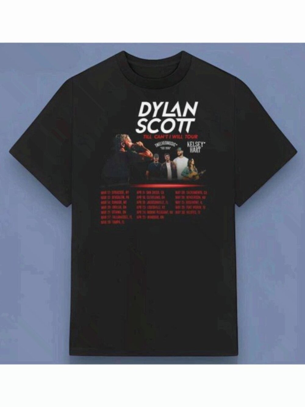 Dylan Scott Till I Can't I Will Tour Graphic Concert T-Shirt